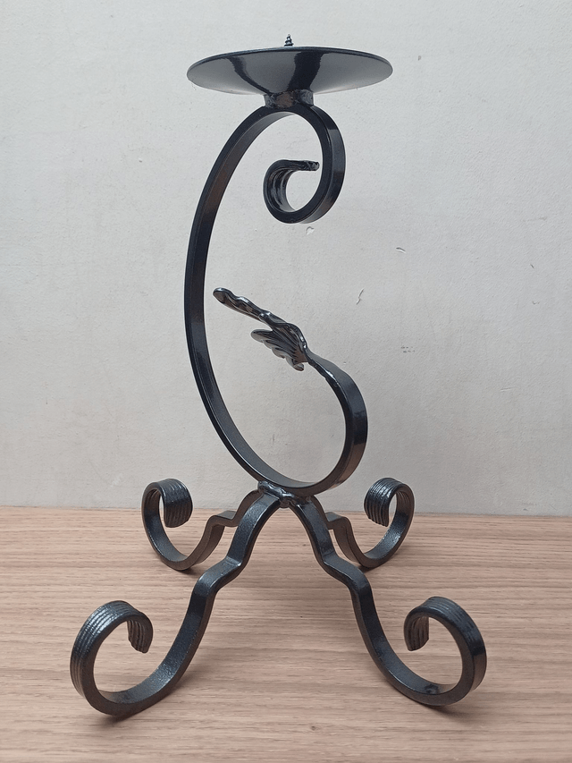 Steel Scroll Candle Holder