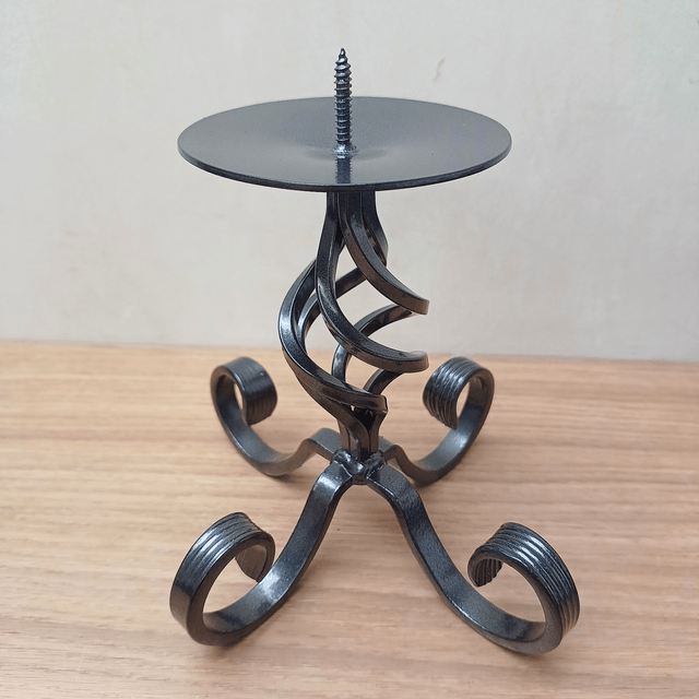 Steel Scroll Candle Holder