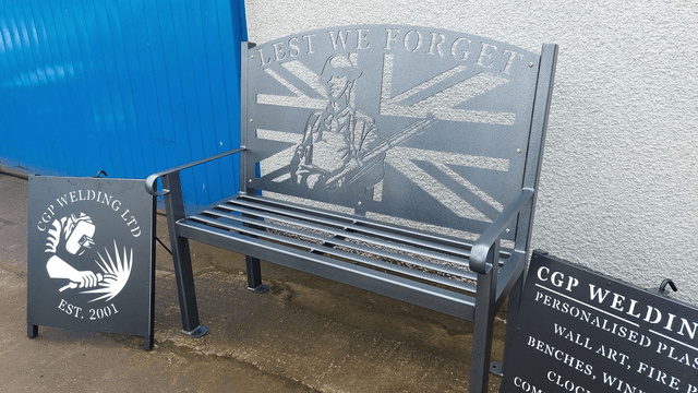Steel Lest We Forget Bench