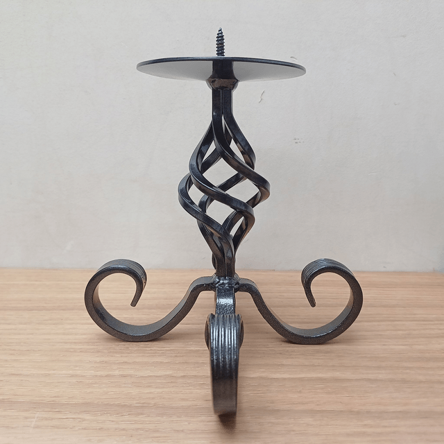 Steel Scroll Candle Holder