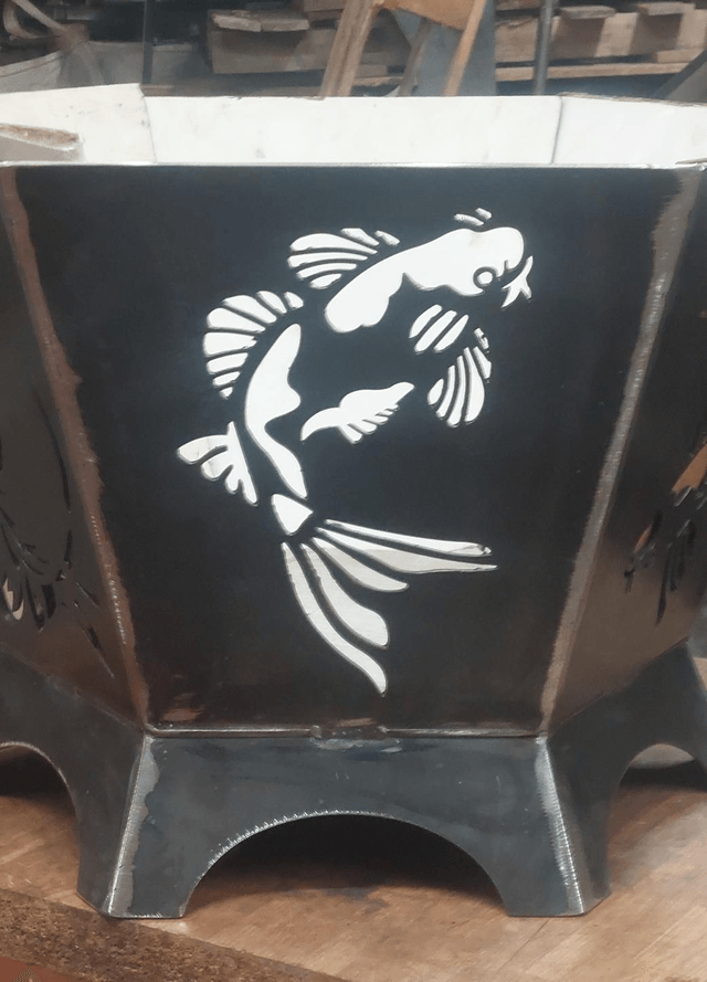 Koi Carp Hexagonal Firepit