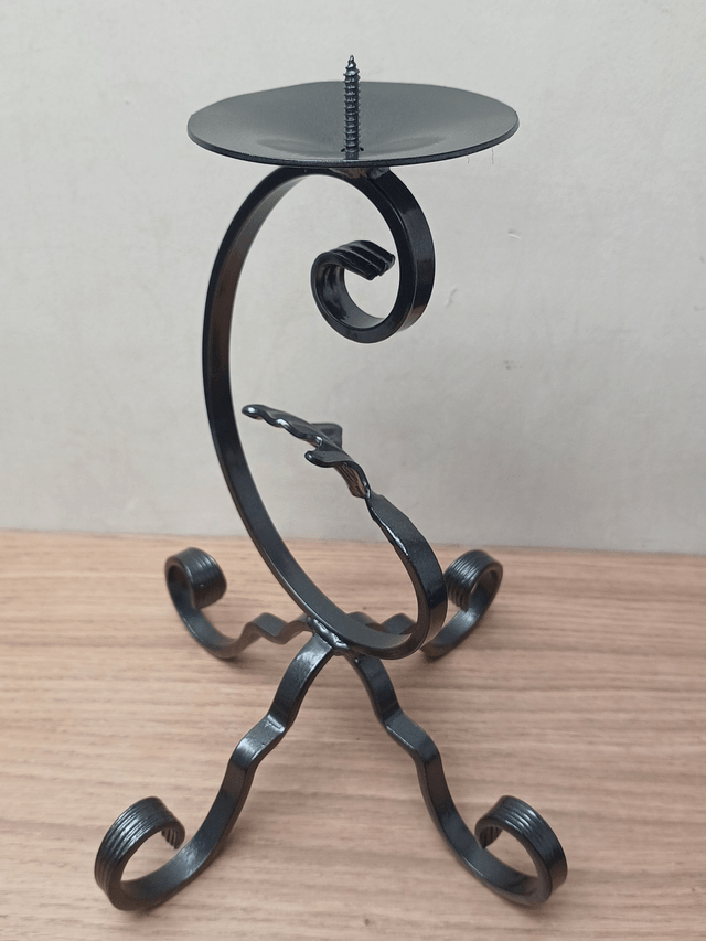 Steel Scroll Candle Holder