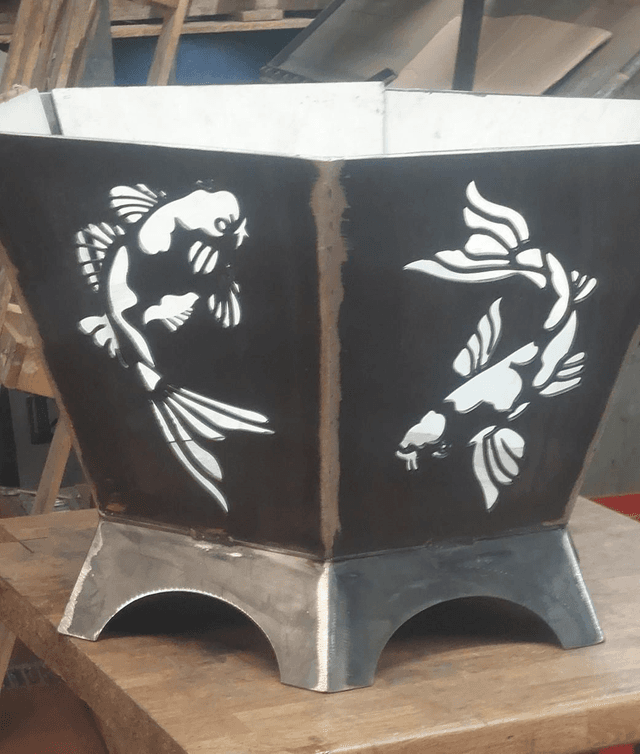 Koi Carp Hexagonal Firepit