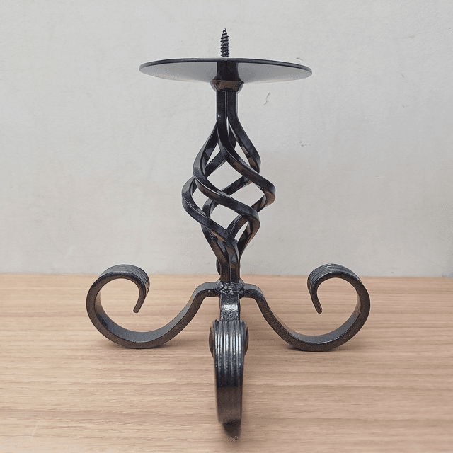 Steel Scroll Candle Holder