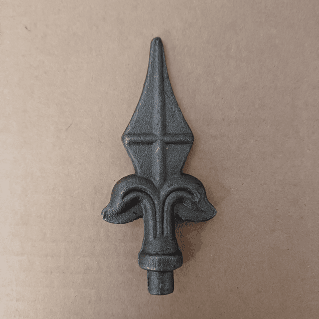 Solid Wrought Iron Railhead Finial 